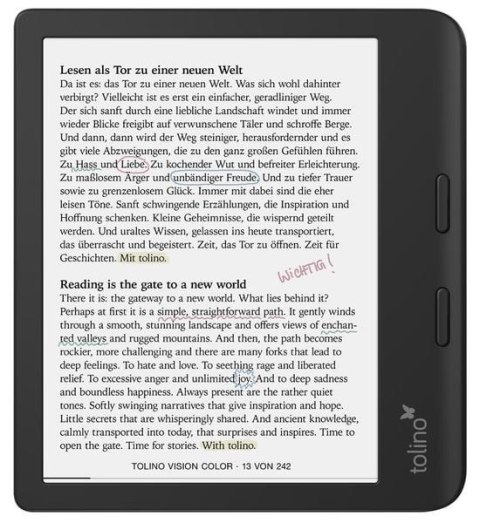Tolino vision kolorowy czytnik e-booków