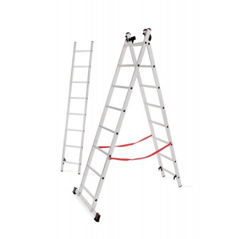 AWTOOLS drabina aluminiowa BASIC 3x8 stopni 150kg