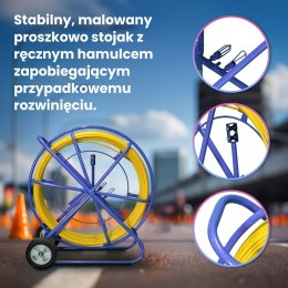 Extralink Pilot 8mm 250m | Pilot do przeciągania kabli | włókno szklane FRP, śr. 8mm, dł. 250m, żółty (EX.30905)