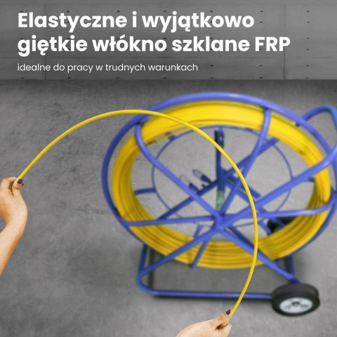 Extralink Pilot 8mm 250m | Pilot do przeciągania kabli | włókno szklane FRP, śr. 8mm, dł. 250m, żółty (EX.30905)