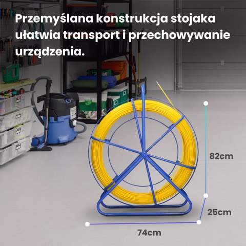 Extralink Pilot 8mm 75m | Pilot do przeciągania kabli | włókno szklane FRP, śr. 8mm, dł. 75m, żółty (EX.30899)