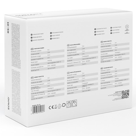 SAVIO RADIO PRZENOŚNE CZARNE RS-01