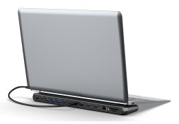 Stacja dokująca USB-C 12 portowa, max. 8K/30Hz z HDR, HDMI, DP, max. 3 monitory (MST), USB-C 3.2 Gen2, Gigabit Ethernet, SD/Micr