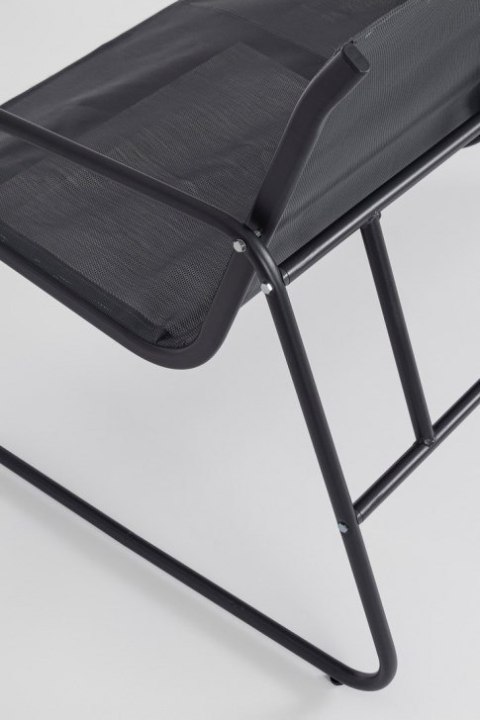 Zestaw mebli ogrodowych Black Forest tekstylen dwa krzesła + leżanka + stolik rozkładany czarny