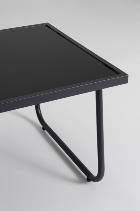 Zestaw mebli ogrodowych Black Forest tekstylen dwa krzesła + leżanka + stolik rozkładany czarny