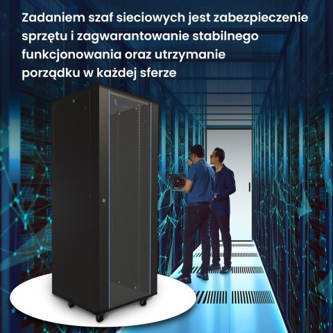 Extralink Szafa rack 37U 600x1000 Czarna stojąca