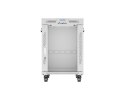 Szafa instalacyjna rack stojąca 19" 15U 600x800 szara drzwi szklane LCD Lanberg (Flat Pack) V2