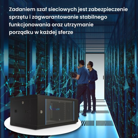 Extralink Szafa rack 4U 600x450 Czarna montowana na ścianie