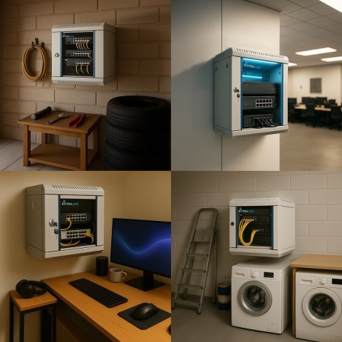 Extralink Szafa rack 6U 10" Szara montowana na ścianie