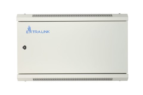Extralink Szafa rack 6U 600x450 ASP Szara montowana na ścianie, drzwi blaszane pełne
