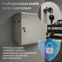 Extralink Szafa rack 6U 600x450 ASP Szara montowana na ścianie, drzwi blaszane pełne