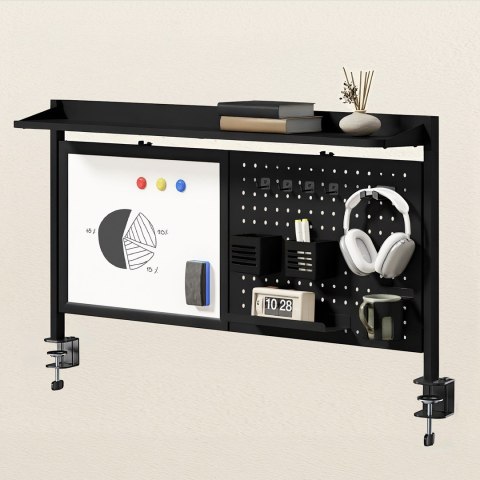 ERGO OFFICE PRZEGRODA BIURKOWA / ORGANIZER, MAX. OBCIĄŻENIE 10KG, BIAŁA TABLICA, SZEROKOŚĆ 1116MM, CZARNA ER-301 B