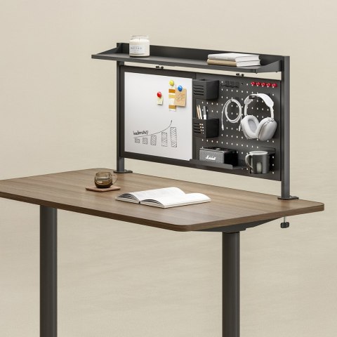 ERGO OFFICE PRZEGRODA BIURKOWA / ORGANIZER, MAX. OBCIĄŻENIE 10KG, BIAŁA TABLICA, SZEROKOŚĆ 1116MM, CZARNA ER-301 B