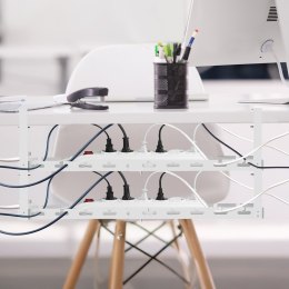 MACLEAN ORGANIZER PODBIURKOWY NA KABLE, MAX. OBCIĄŻENIE 5KG, MAX. 728MM, 2 POZIOMY, BIAŁY MC-102 W