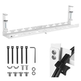 MACLEAN ORGANIZER PODBIURKOWY NA KABLE, MAX. OBCIĄŻENIE 5KG, MAX. 728MM, BIAŁY MC-103 W