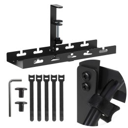 MACLEAN ORGANIZER PODBIURKOWY NA KABLE, MAX. OBCIĄŻENIE 5KG, CZARNY, MC-105 B