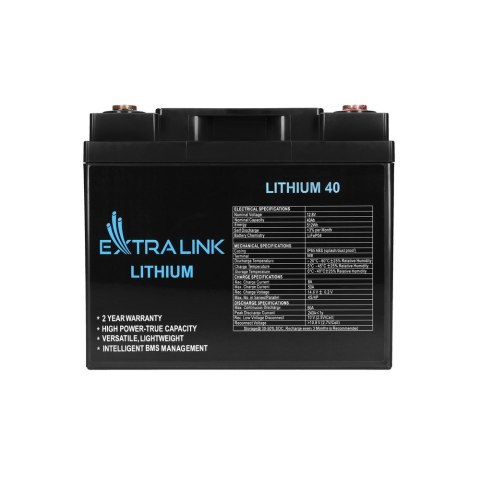 Extralink Akumulator LiFePO4 40AH 12.8V, BMS