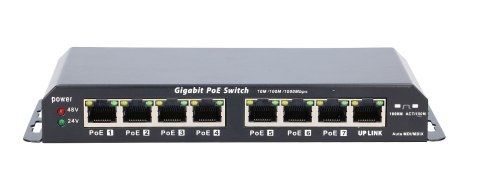 Extralink Switch PoE KRATOS 7x Gigabit PoE, 1x Uplink RJ45, Zasilacz 24V 2.5A, Moc 60W