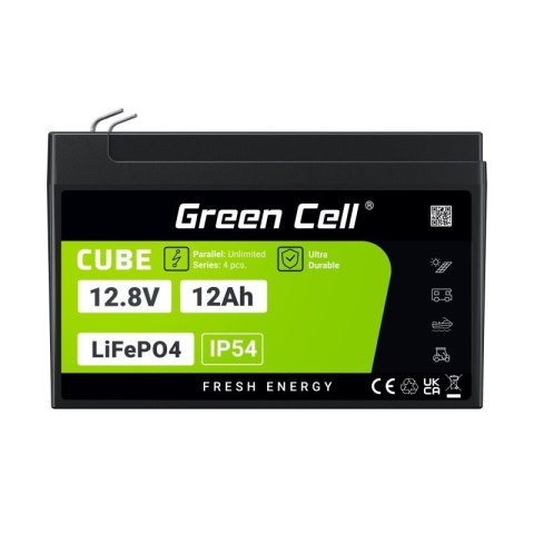GREEN CELL AKUMULATOR LIFEPO4 CUBE 12AH 12V/12.8V 153.6WH LFPGC12V12AH