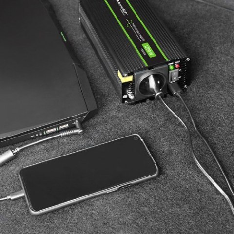 Qoltec Monolith adapter zasilający/ inwentor Automatyczna 1200 W Czarny