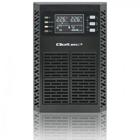 Qoltec 52281 zasilacz UPS Podwójnej konwersji (online) 2 kVA 2000 W 3 x gniazdo sieciowe