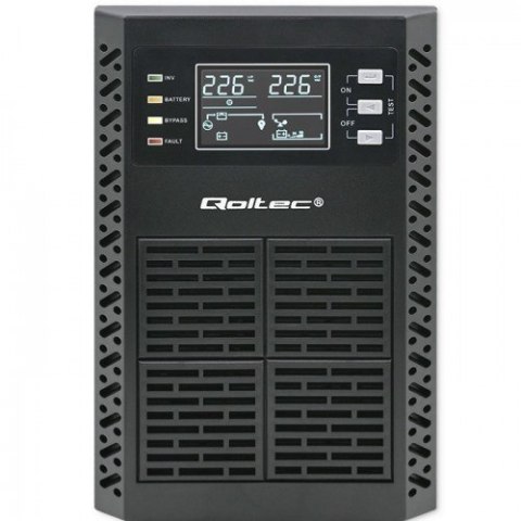 Qoltec 52281 zasilacz UPS Podwójnej konwersji (online) 2 kVA 2000 W 3 x gniazdo sieciowe