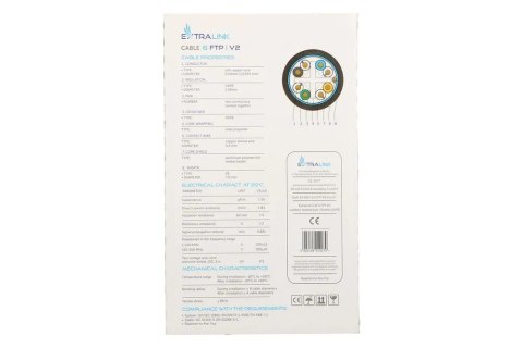 Extralink Kabel sieciowy skrętka CAT6 FTP (F/UTP) V2 Zewnętrzny 305M