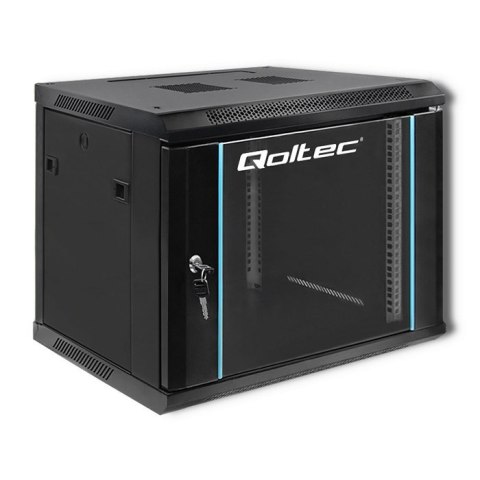 Qoltec Szafa RACK 19" | 9U | 600 x 500 x 450 | Czarna| Wisząca