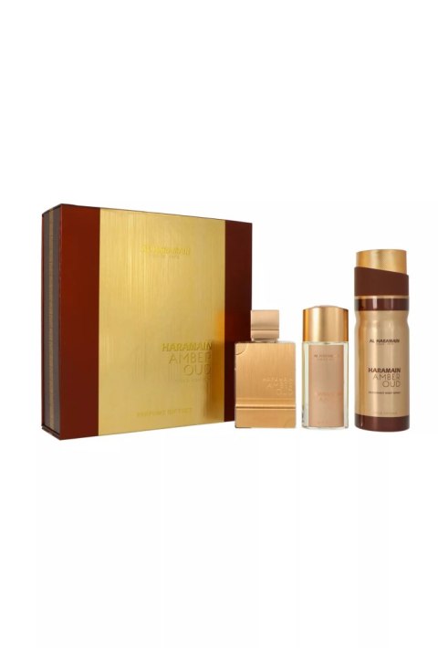 Zestaw Al Haramain Amber Oud Gold Edition Pure Perfume 75 ml + Pure Perfume 30ml + Deodorant Body Spray 200ml