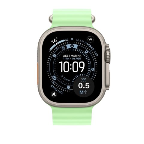 Opaska Ocean 49mm Neon Żółty Apple Natural Titanium Finish