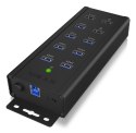 ICY BOX IB-HUB1703-QC3 USB 3.2 Gen 1 (3.1 Gen 1) Type-B 5000 Mbit/s Czarny
