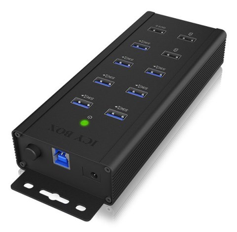 ICY BOX IB-HUB1703-QC3 USB 3.2 Gen 1 (3.1 Gen 1) Type-B 5000 Mbit/s Czarny