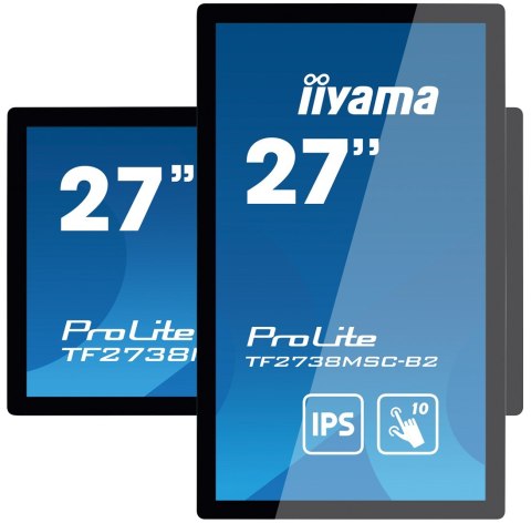 Iiyama ProLite TF2738MSC-B2 monitor komputerowy 68,6 cm (27") 1920 x 1080 px Full HD LED Ekran dotykowy Przeznaczony dla wielu u