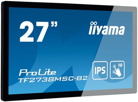 Iiyama ProLite TF2738MSC-B2 monitor komputerowy 68,6 cm (27") 1920 x 1080 px Full HD LED Ekran dotykowy Przeznaczony dla wielu u