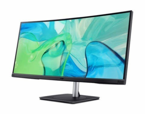 Acer CB343CUR monitor komputerowy 86,4 cm (34") 3440 x 1440 px UltraWide Quad HD LED Czarny, Srebrny