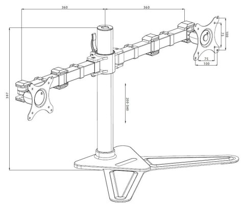 Uchwyt Iiyama DS1002D-B1 - stand z ramieniem regulowanym