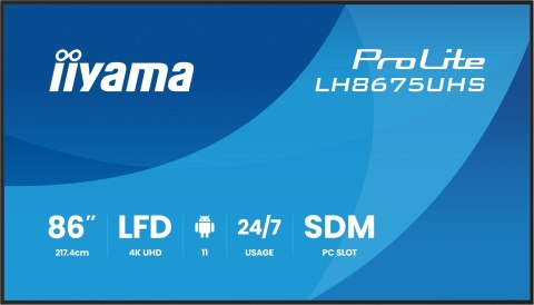 Ekran IIYAMA 217cm (85.6") LH8675UHS-B2AG 16:9 2xHDMI+3xDP+2xUSB