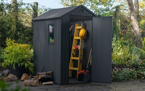 Domek narzędziowy ogrodowy KETER DARWIN 249350 4x6 grafitowy 125,8x184,5x205cm