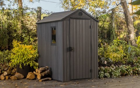 Domek narzędziowy ogrodowy KETER DARWIN 249350 4x6 grafitowy 125,8x184,5x205cm