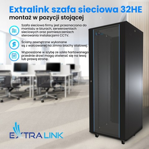 Extralink EXTRALINK SZAFA RACK STOJĄCA 32U 600X1000 CZARNA