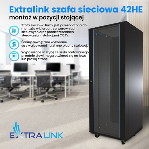 Extralink EXTRALINK SZAFA RACK STOJĄCA 42U 800X800 CZARNA