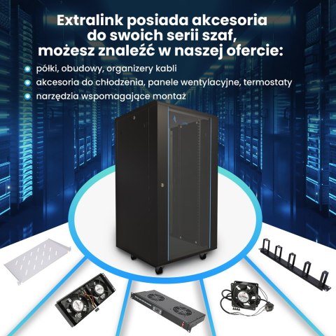 Extralink Extralink 27U 600x600 Czarna | Szafa rack | stojąca
