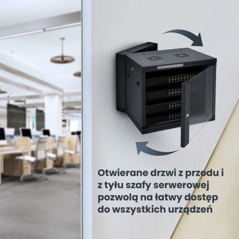 Extralink Extralink - szafka wisząca 19" 12U 600x600 AZH Czarna