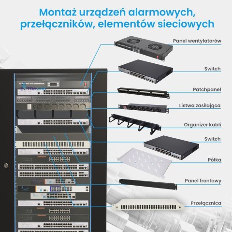 Szafa rack 22U 600x600 Czarna stojąca