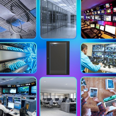 Szafa rack 22U 600x600 Czarna stojąca