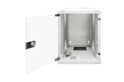 Szafa sieciowa wisząca 10" 9U rack 312x300, drzwi szyba, szary, niedzielona, złożona, 30kg