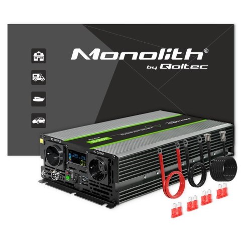 Przetwornica napięcia Monolith 3000W 6000W 24V na 230V Czysty Sinus LCD