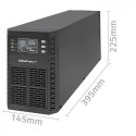 Qoltec 52281 zasilacz UPS Podwójnej konwersji (online) 2 kVA 2000 W 3 x gniazdo sieciowe