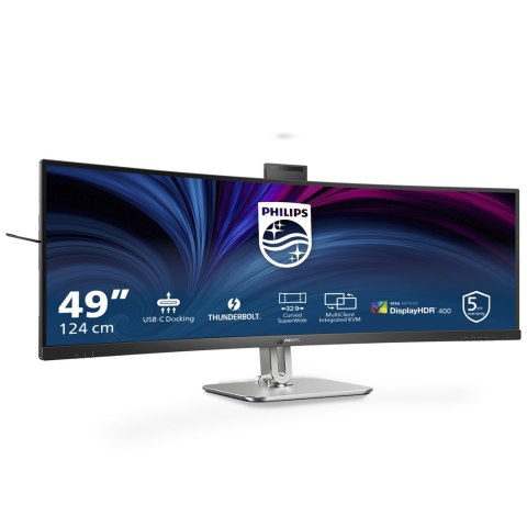 Philips 49B2U6903CH/00 monitor komputerowy 124,5 cm (49") 5120 x 1440 px Dual QHD LCD Szary