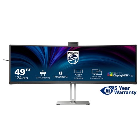 Philips 49B2U6903CH/00 monitor komputerowy 124,5 cm (49") 5120 x 1440 px Dual QHD LCD Szary
